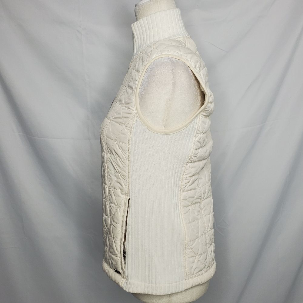 PRANA white vest quilted winter diva polyester sherpa lining S - Picture 4 of 14